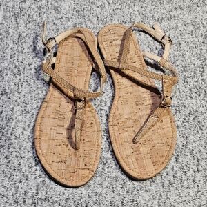 Cole Haan Women's Felix Grand Cork Thong Tan Sandals